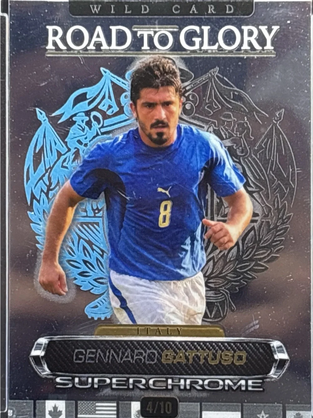 Wild Card Road to Glory Superchrome Soccer Trading Card Gennaro Gattuso LE 4/10